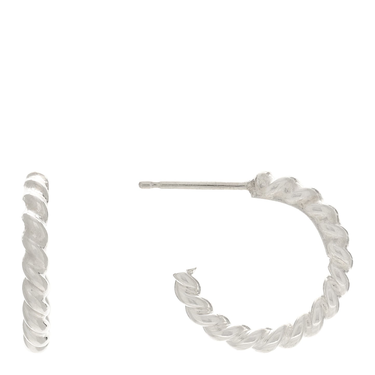 Sterling Silver Twist Hoop Earrings