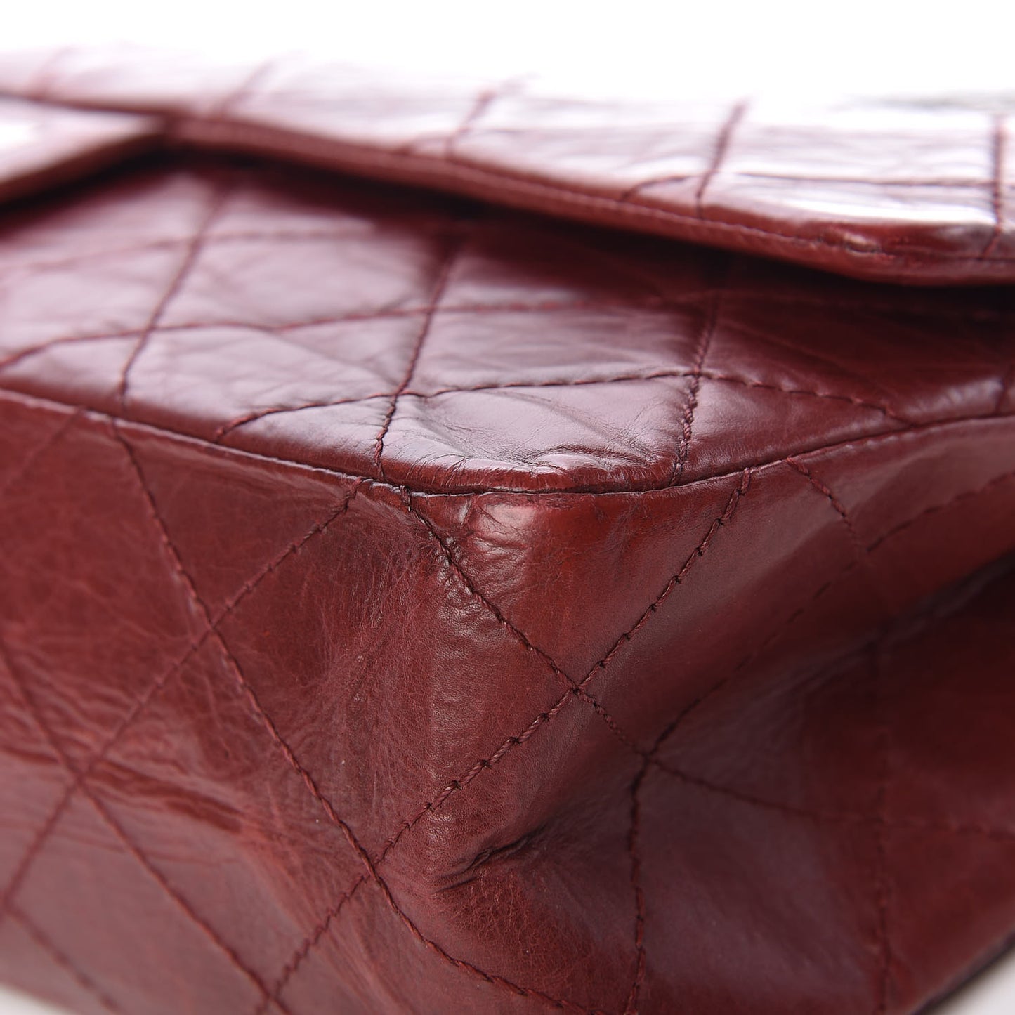 Aged Calfskin Quilted 2.55 Reissue 228 Flap Dark Red