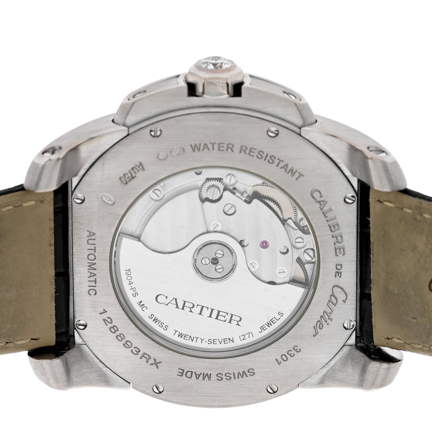 18K White Gold Alligator Diamond Bezel 42mm Calibre de Cartier Automatic Watch