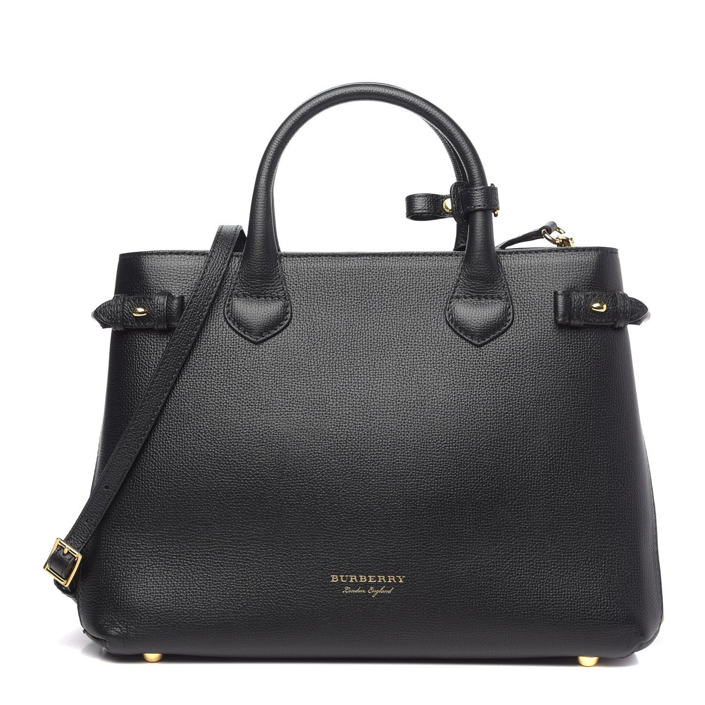 Derby Calfskin House Check Medium Banner Tote Black