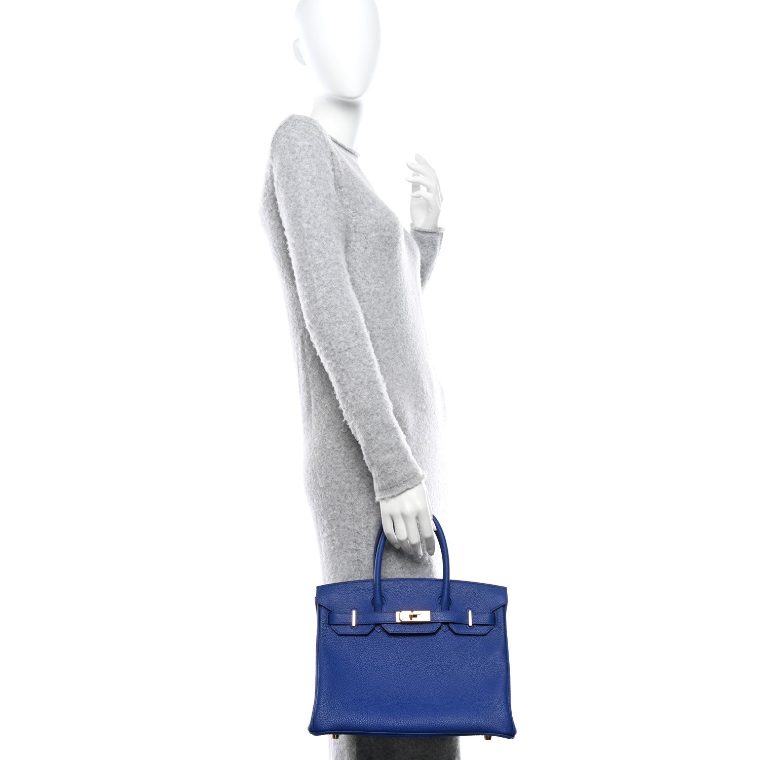 Hermes Togo BIRKIN 30 Bleu Electrique 2 of 10