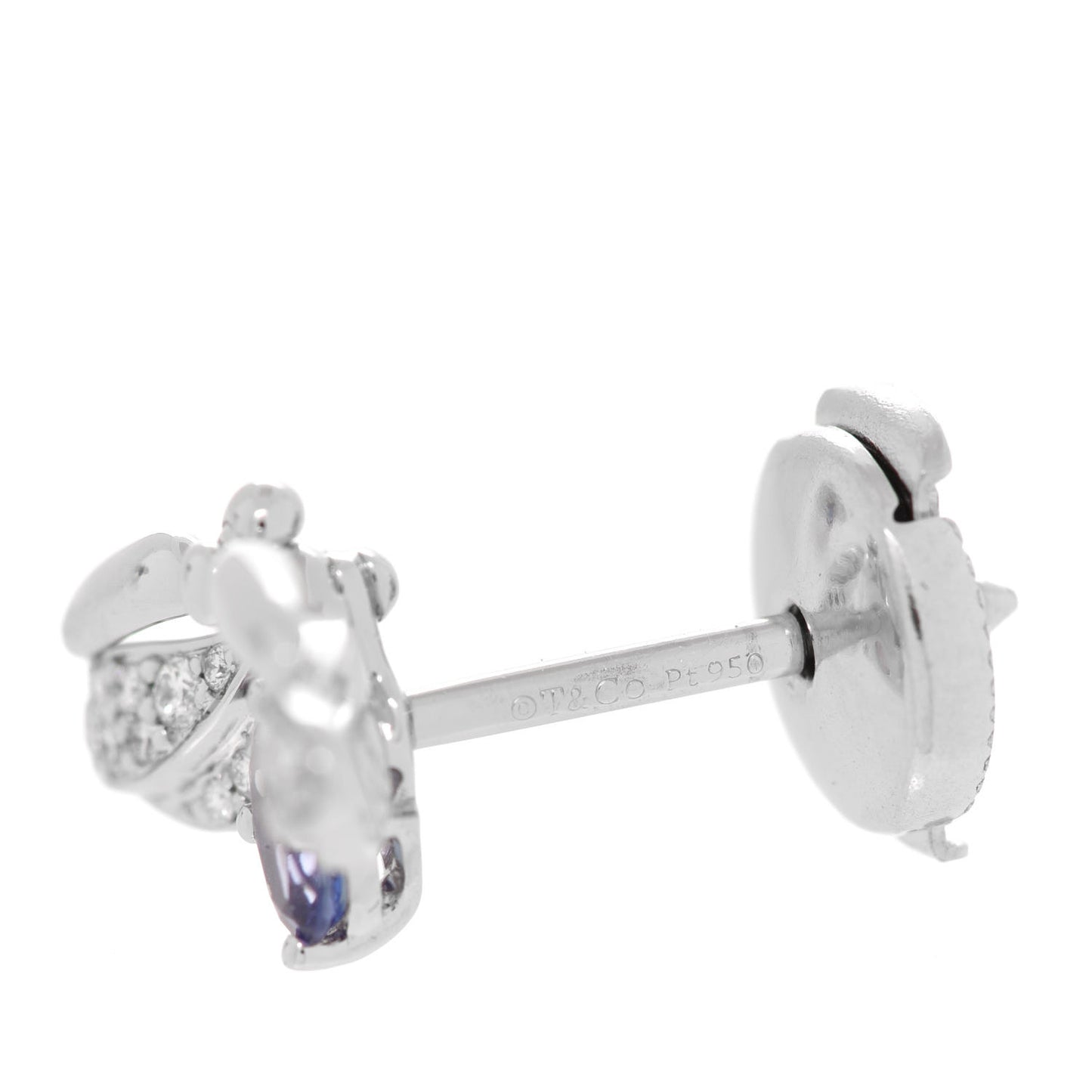 Platinum Diamond Tanzanite Paper Flowers Firefly Earrings