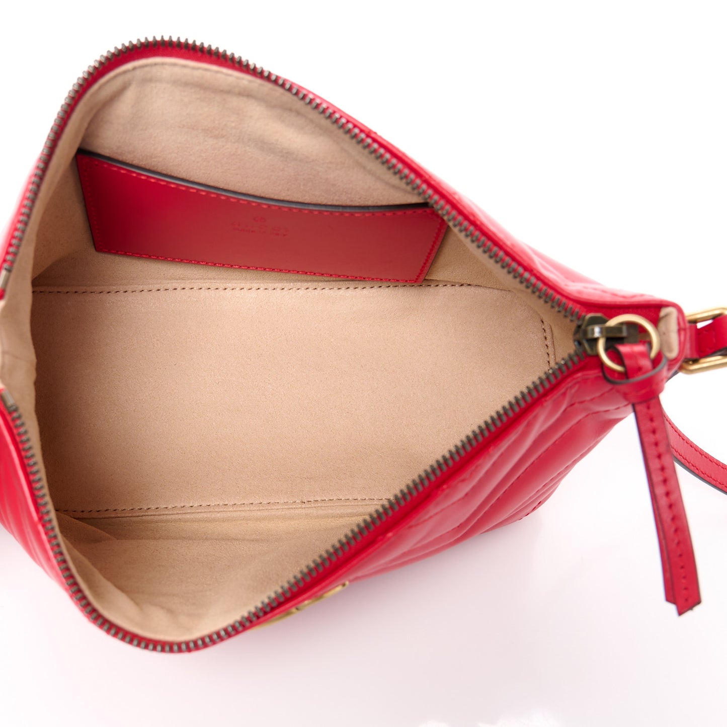 Calfskin Matelasse Chevron GG Marmont Sling Shoulder Bag Rosso