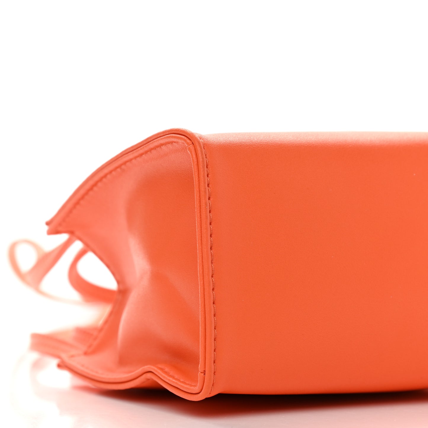 Vegan Leather Small Shopping Bag Orange