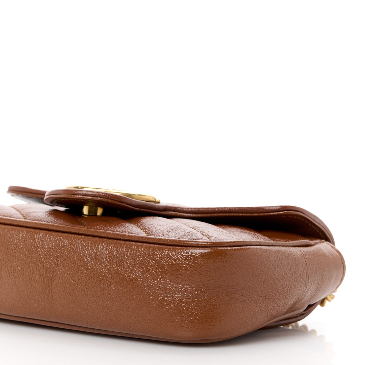 Calfskin Matelasse Diagonal Super Mini GG Marmont Shoulder Bag Cuir