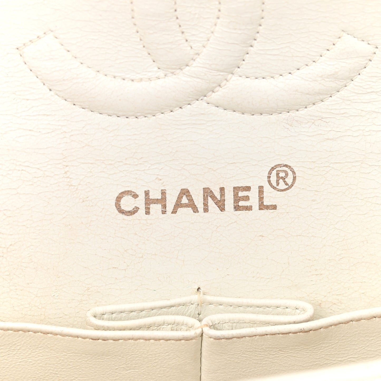 Caviar Quilted Medium Double Flap White