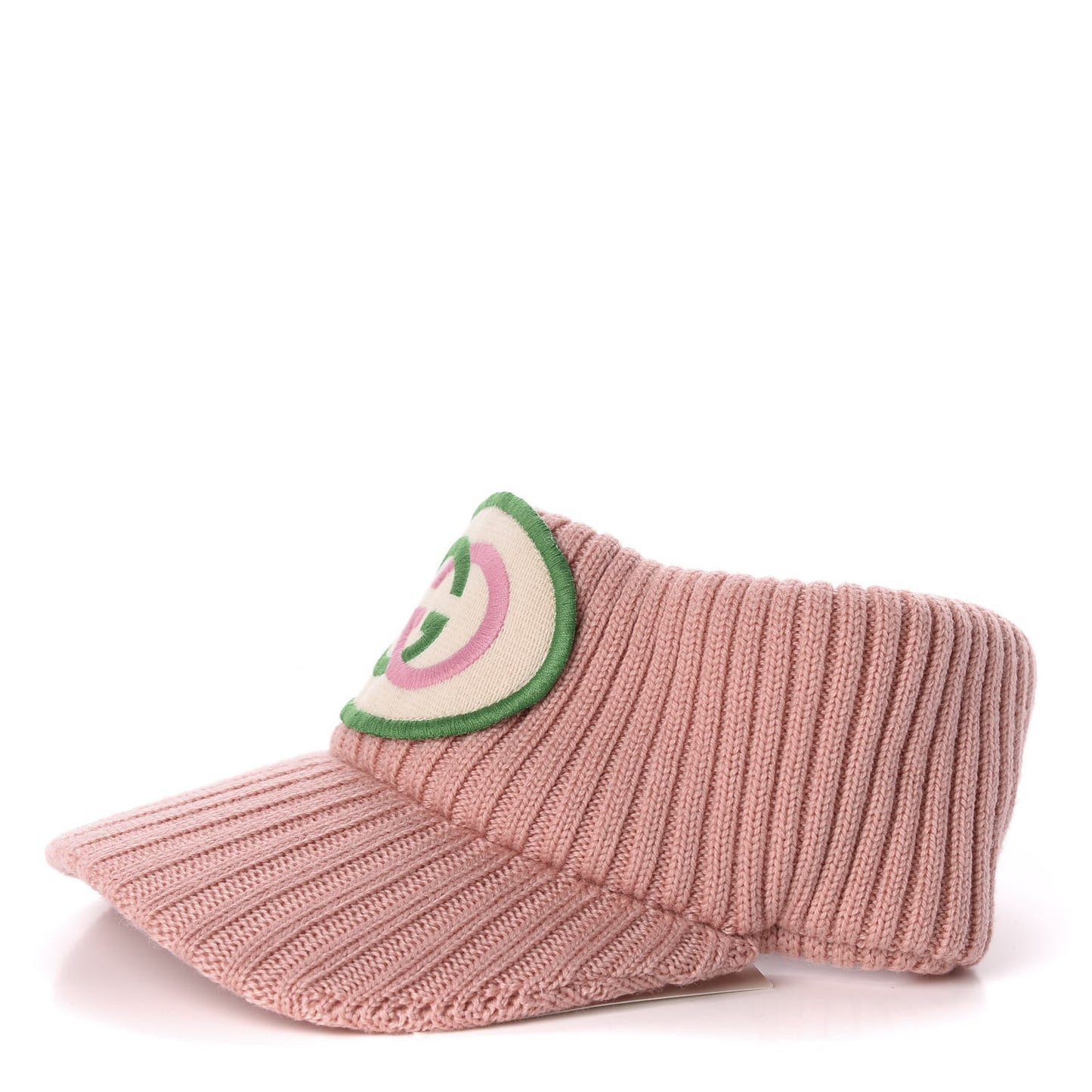 Wool Interlocking G Patch Visor M Pink