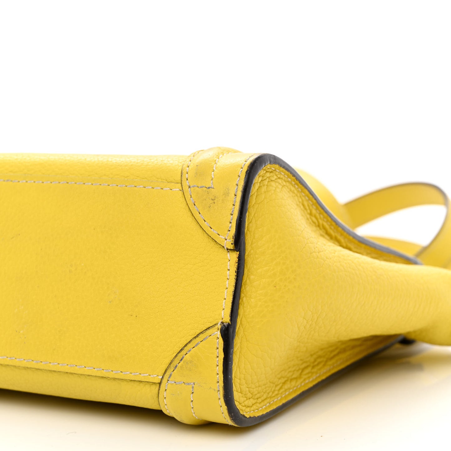 Drummed Calfskin Nano Luggage Citron