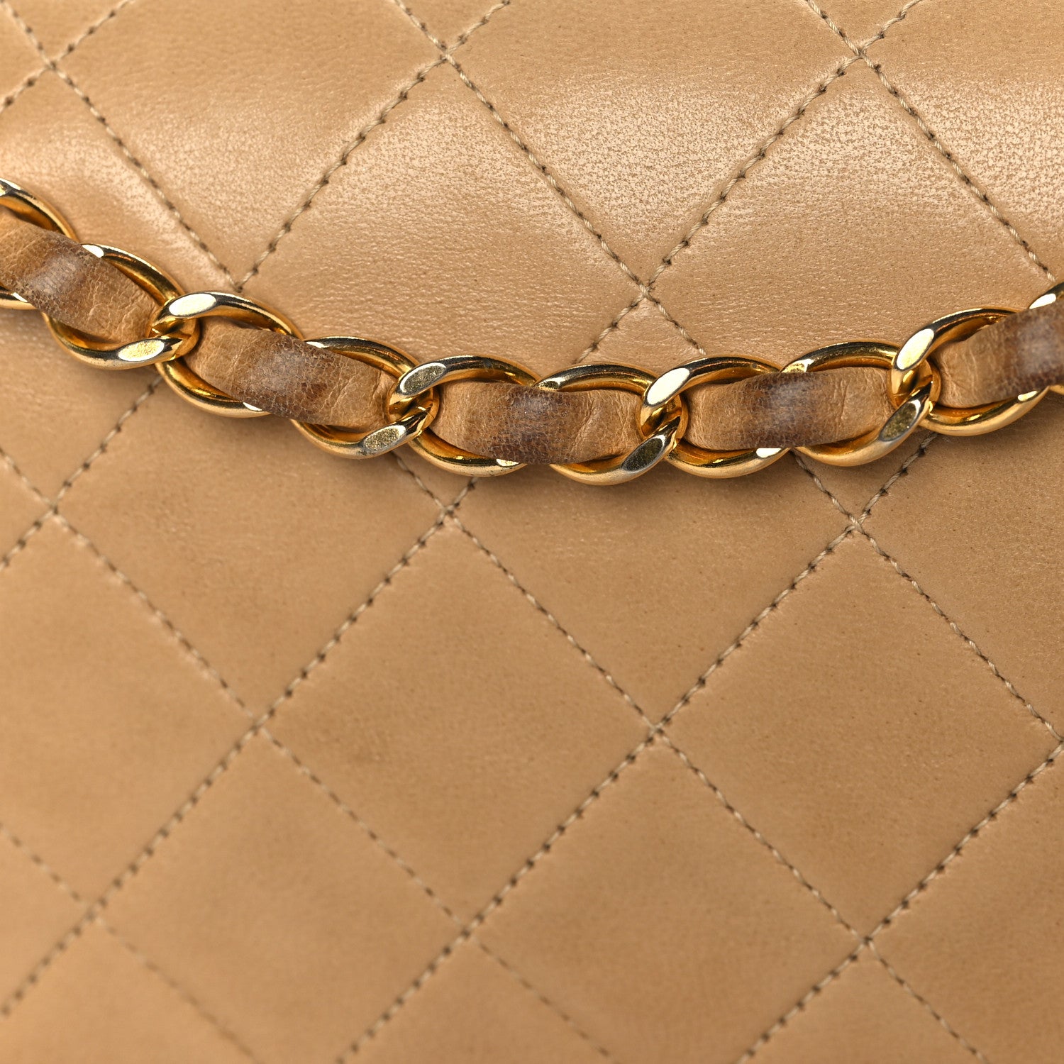 Chanel Lambskin Quilted Medium Double Flap Beige 9 of 15