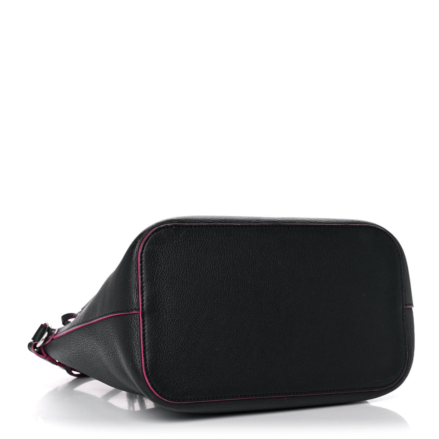Calfskin Lockme Bucket Black