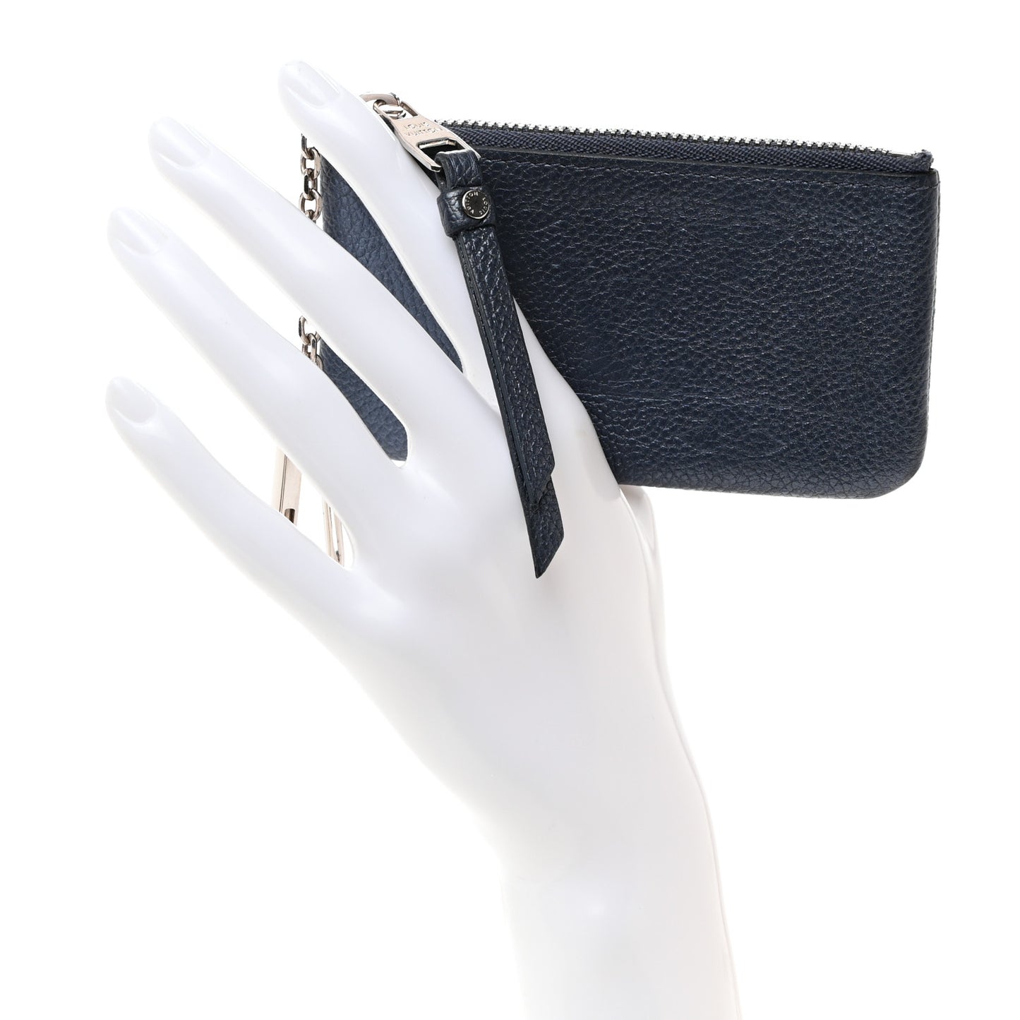LOUIS VUITTON Metallic Empreinte Monogram Giant Key Pouch Navy Nacre