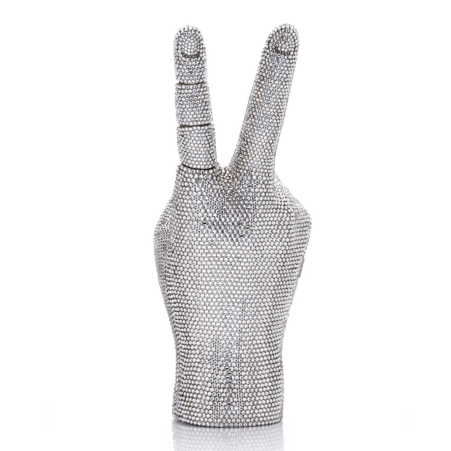 Swarovski Crystal War And Peace Minaudiere Clutch Silver