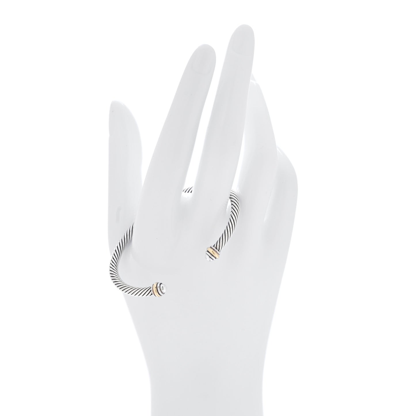 Sterling Silver 18K Yellow Gold 4mm Cable Classics Bracelet