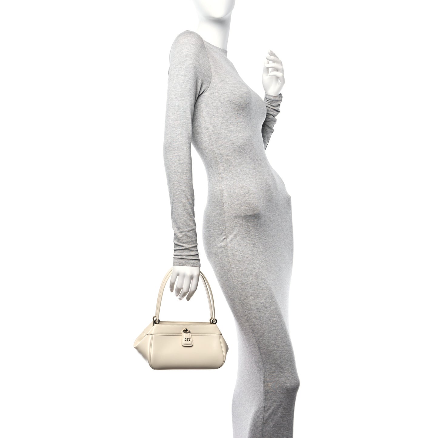 Calfskin Small Key Shoulder Bag Dusty Ivory