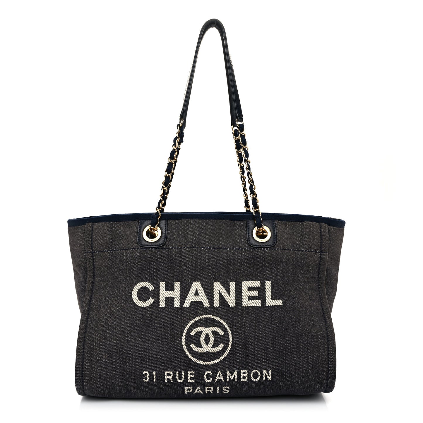Denim Small Deauville Tote Dark Blue