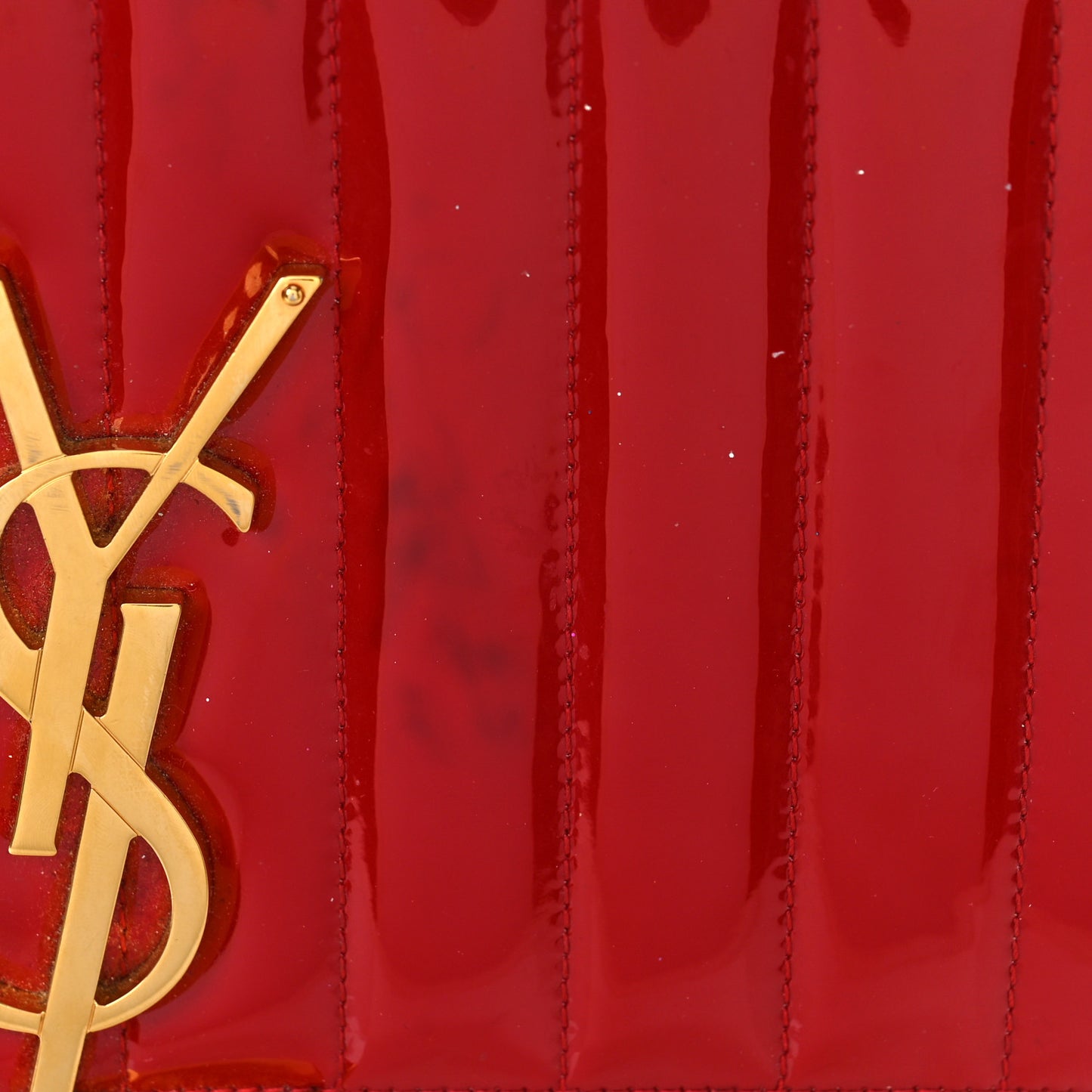 Patent Matelasse Monogram Large Vicky Chain Bag Rouge Eros