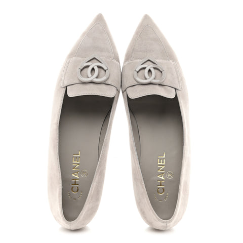 Suede Heart CC Loafers 40.5 Grey