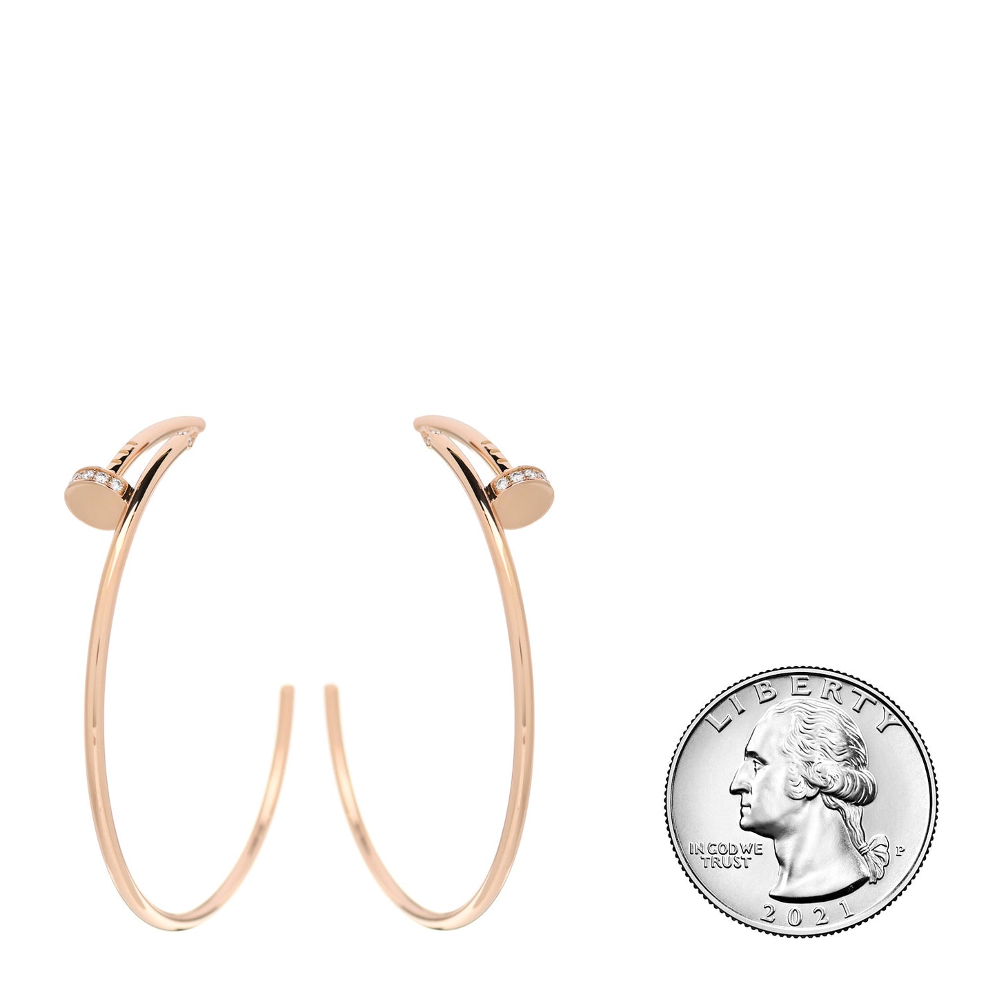 18K Pink Gold Diamond Juste Un Clou Hoop Earrings