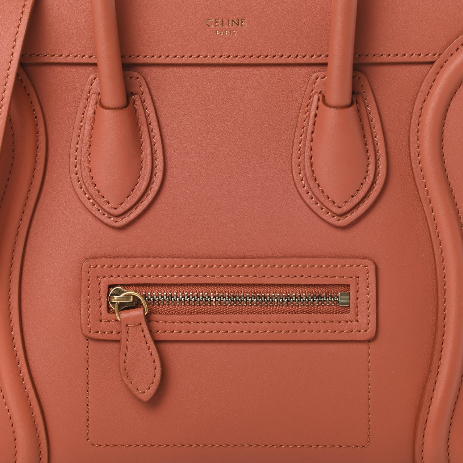 Celine Smooth Calfskin Nano Luggage Terracotta 9 of 12