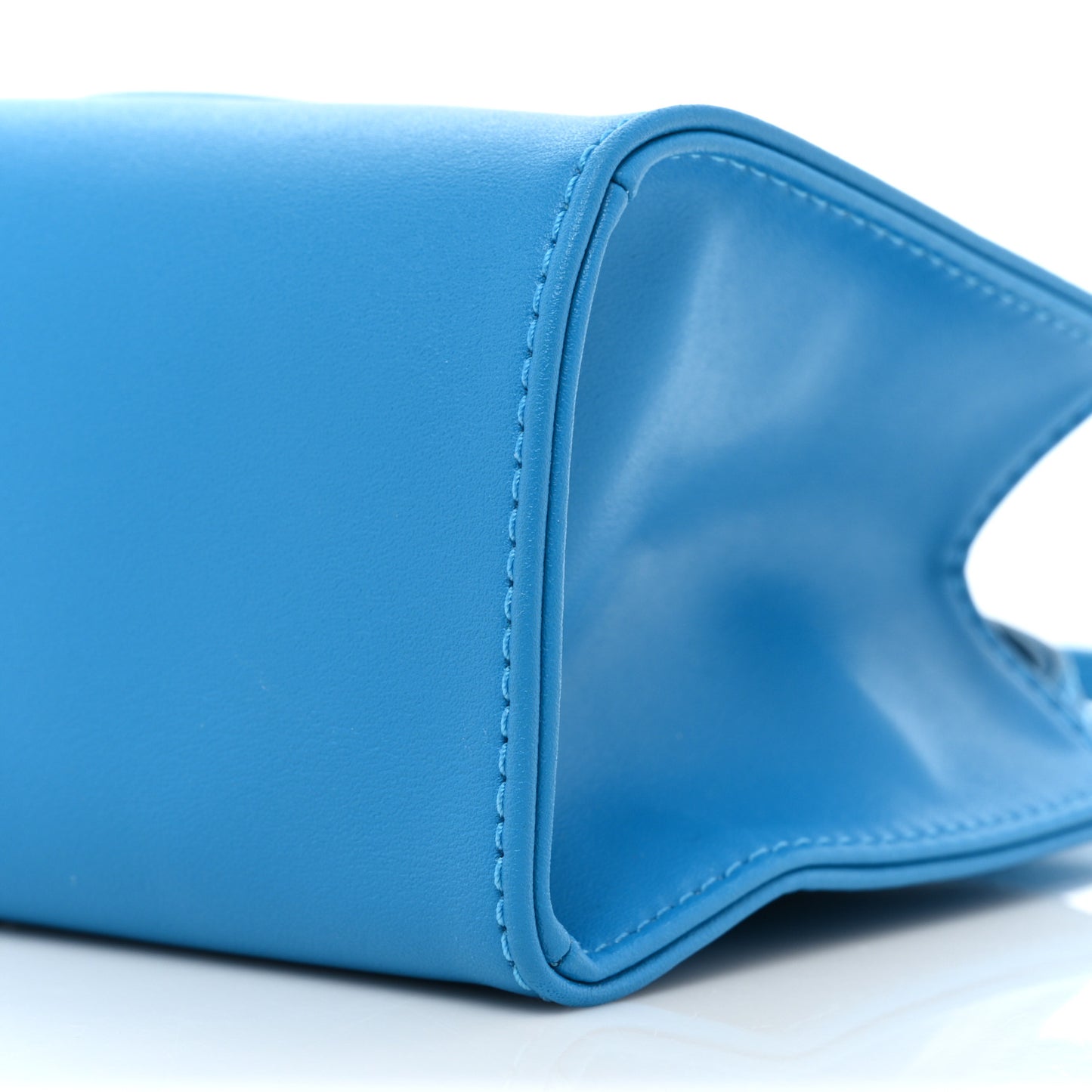 Vegan Leather Small Shopping Bag Cyan