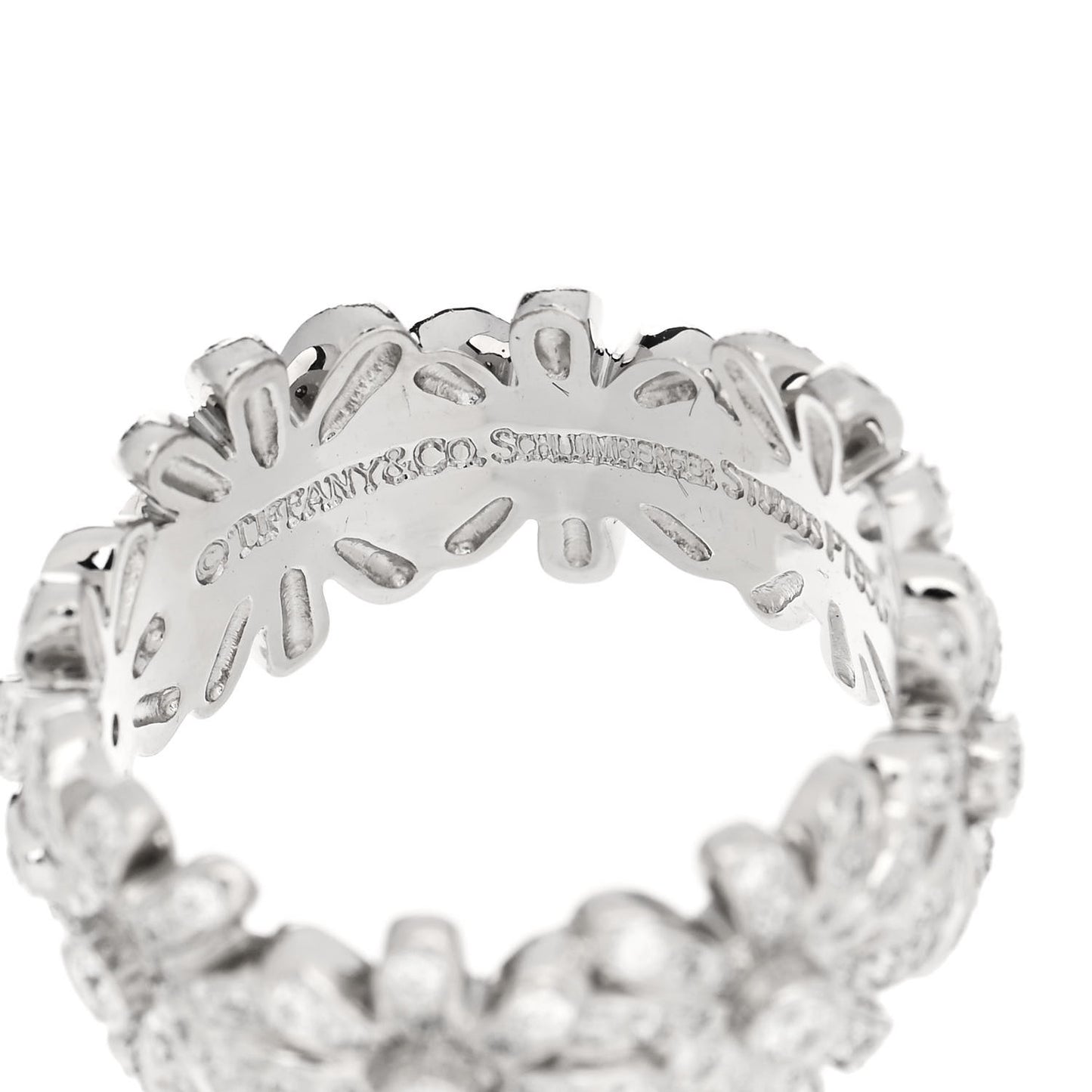 Platinum Diamond Schlumberger Daisy Ring 52 6