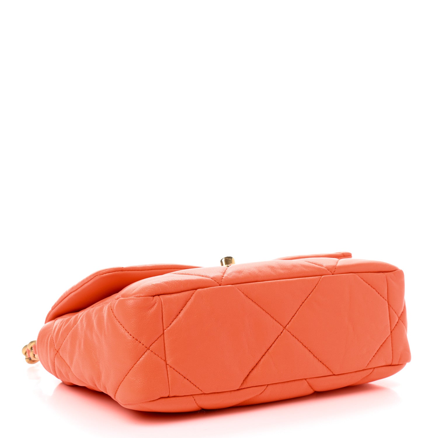 Chanel Goatskin Quilted Medium Chanel 19 Flap Orange 4 of 9