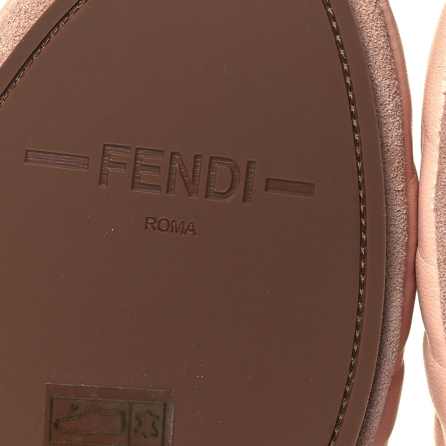 Nappa FF Embossed Slippers 36 Rosa Quarzo
