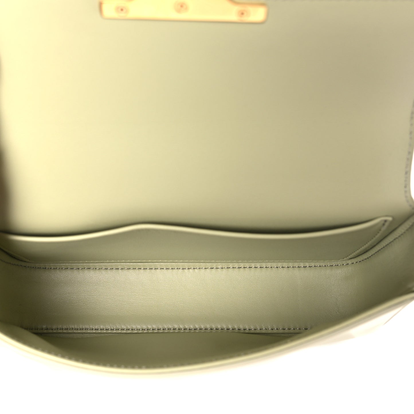 Shiny Calfskin Triomphe Chain Shoulder Bag Almond Green