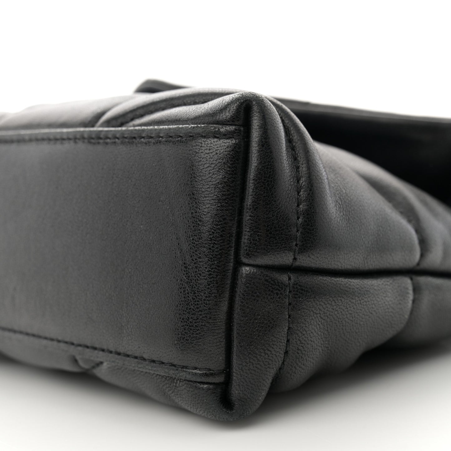 Lambskin Quilted Toy Loulou Puffer Monogram Chain Satchel Black