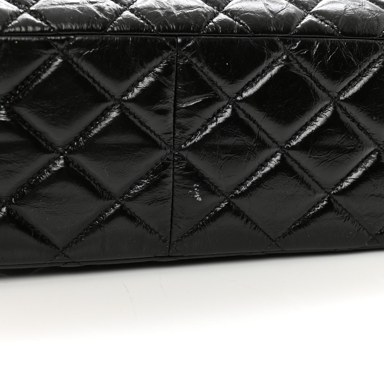 Chanel Shiny Distressed Calfskin Quilted Jumbo Double Flap So Black 12 of 12