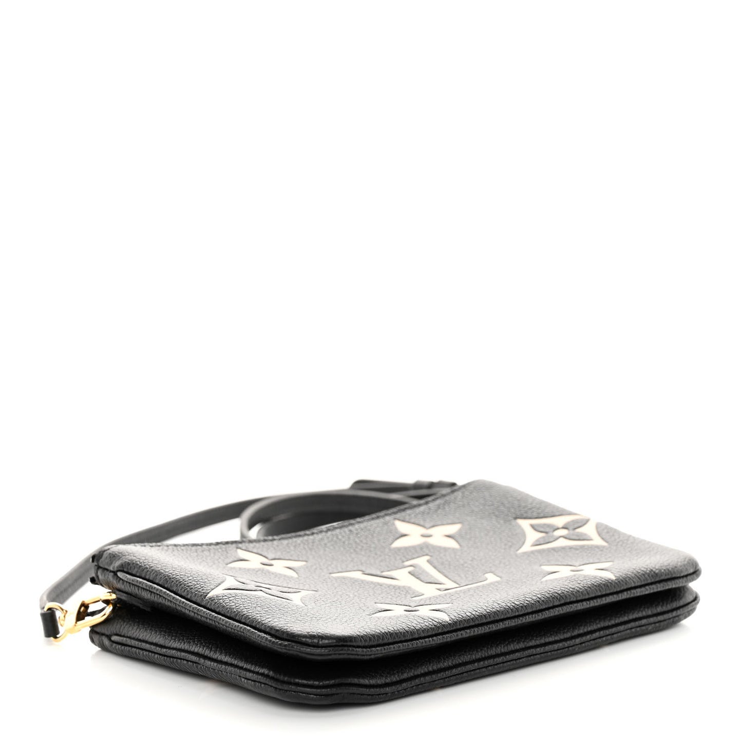 Empreinte Monogram Giant Double Zip Pochette Black Cream
