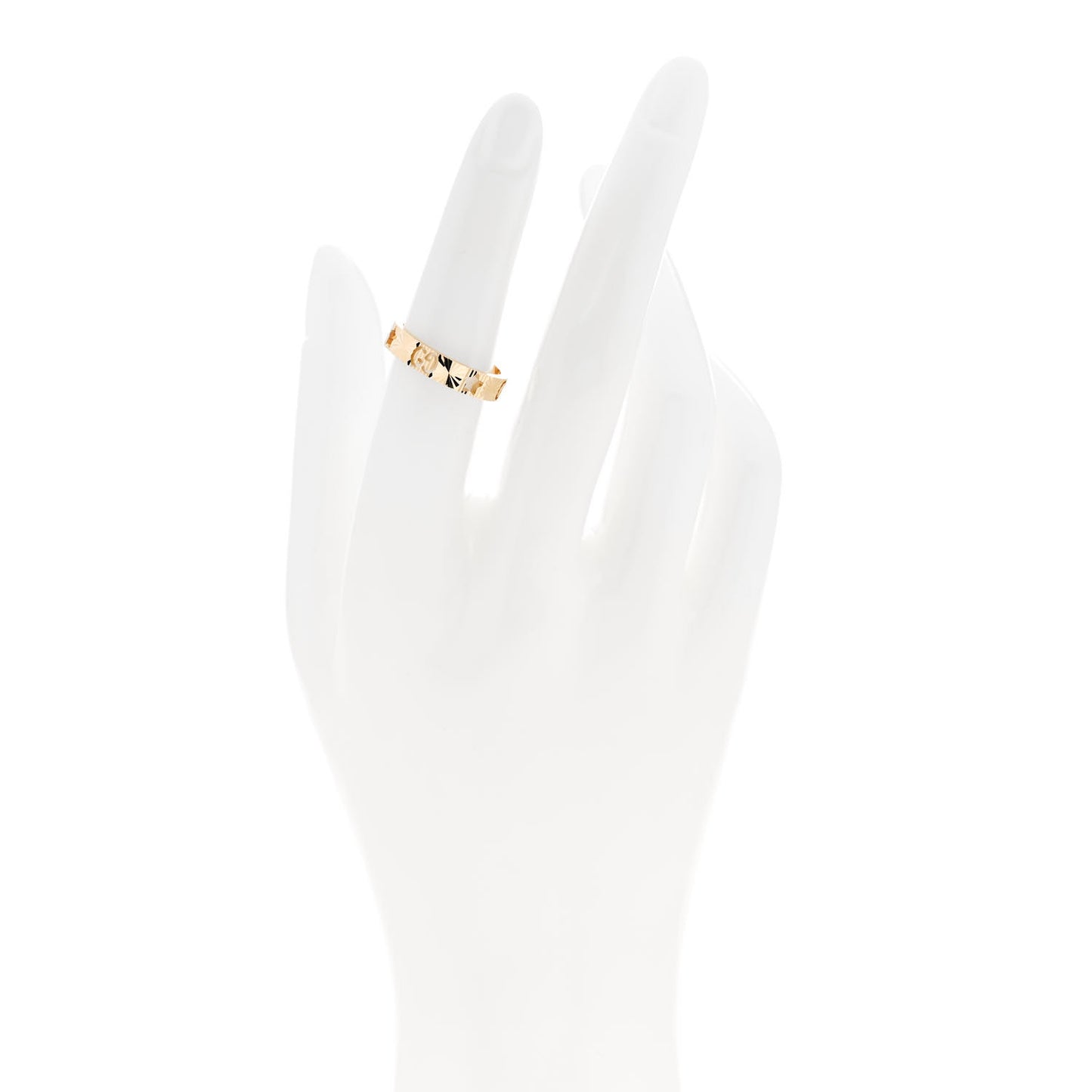 18K Yellow Gold Icon Stars Band Ring 52 6