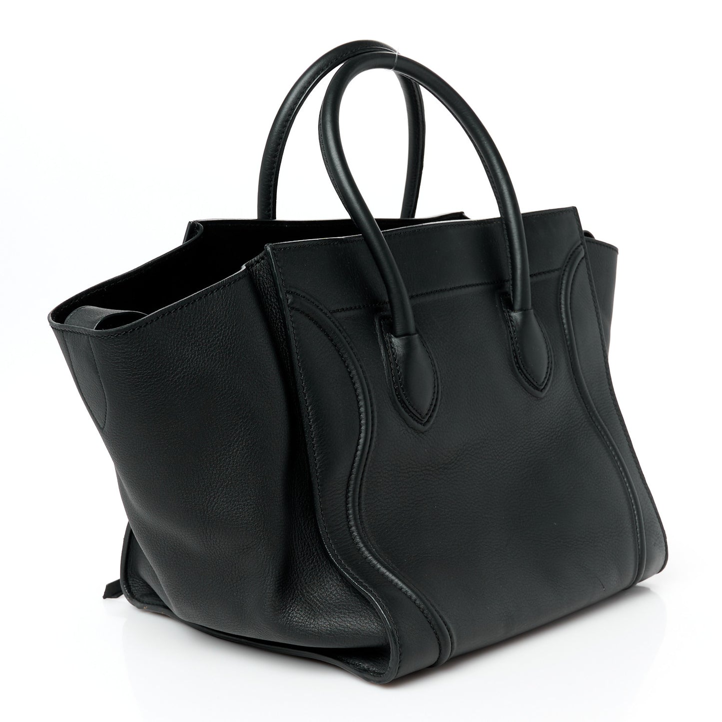 Grained Calfskin Medium Phantom Luggage Black
