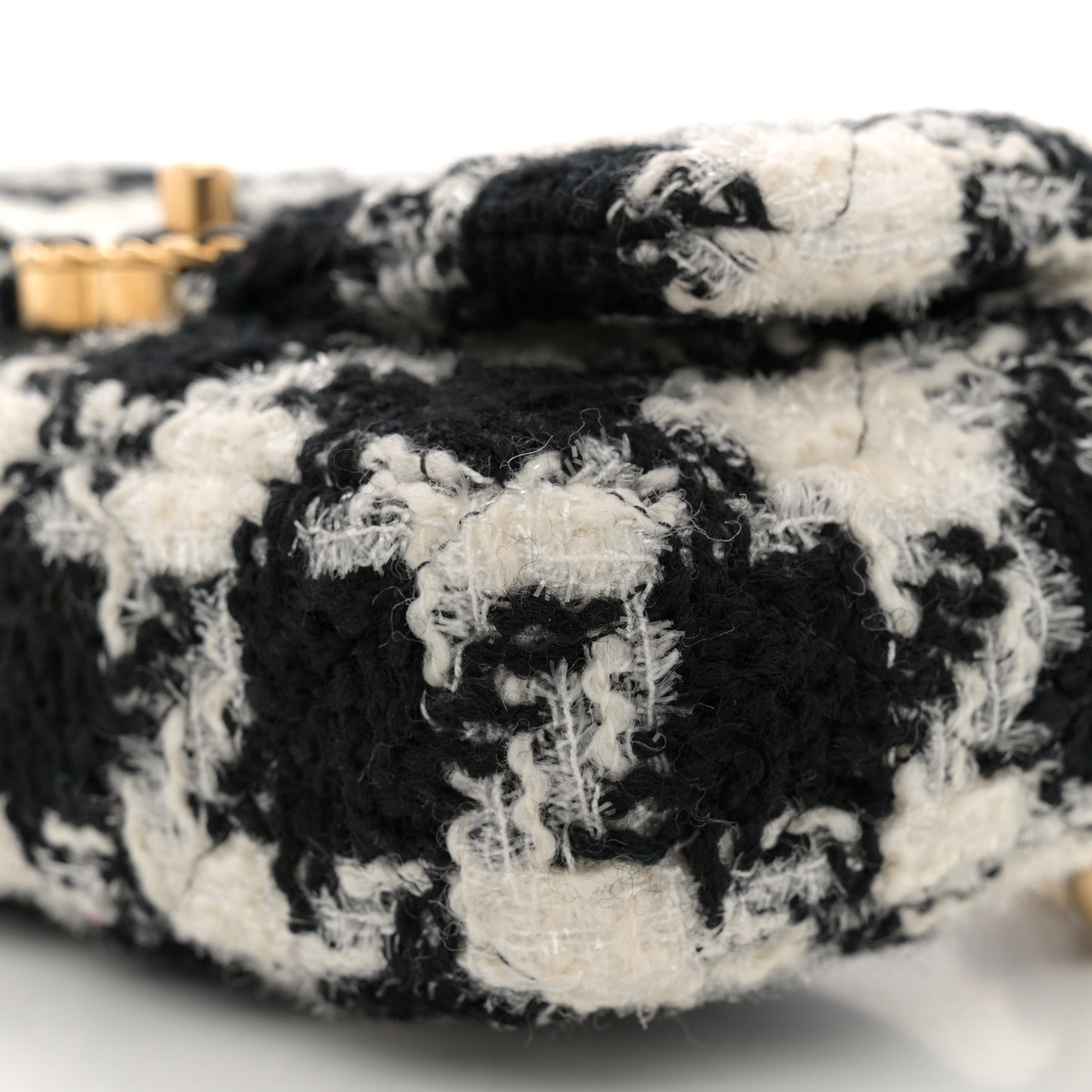 Tweed Quilted Chanel 19 Waist Bag Black Ecru White