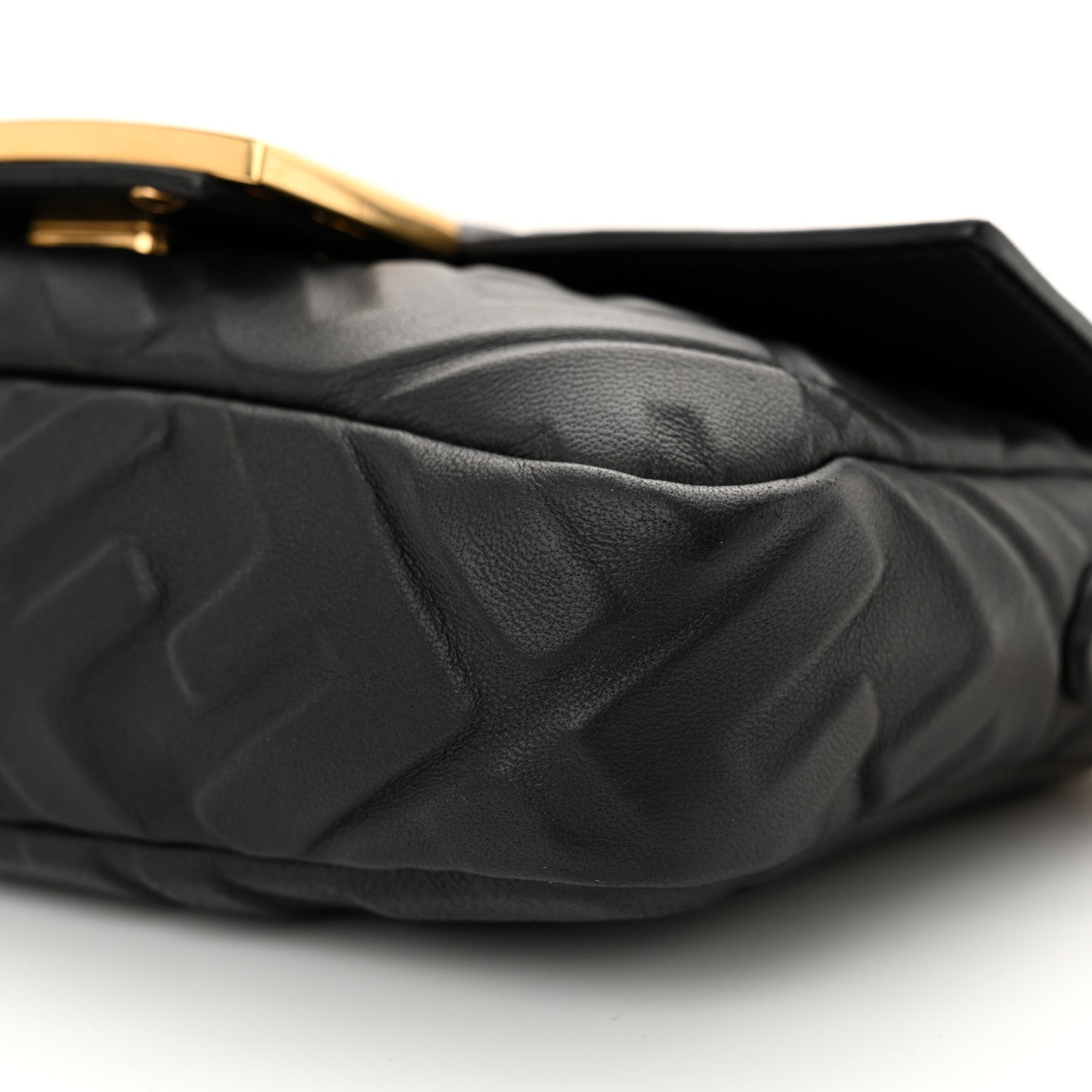 Nappa FF 1974 Embossed Mini Baguette Black