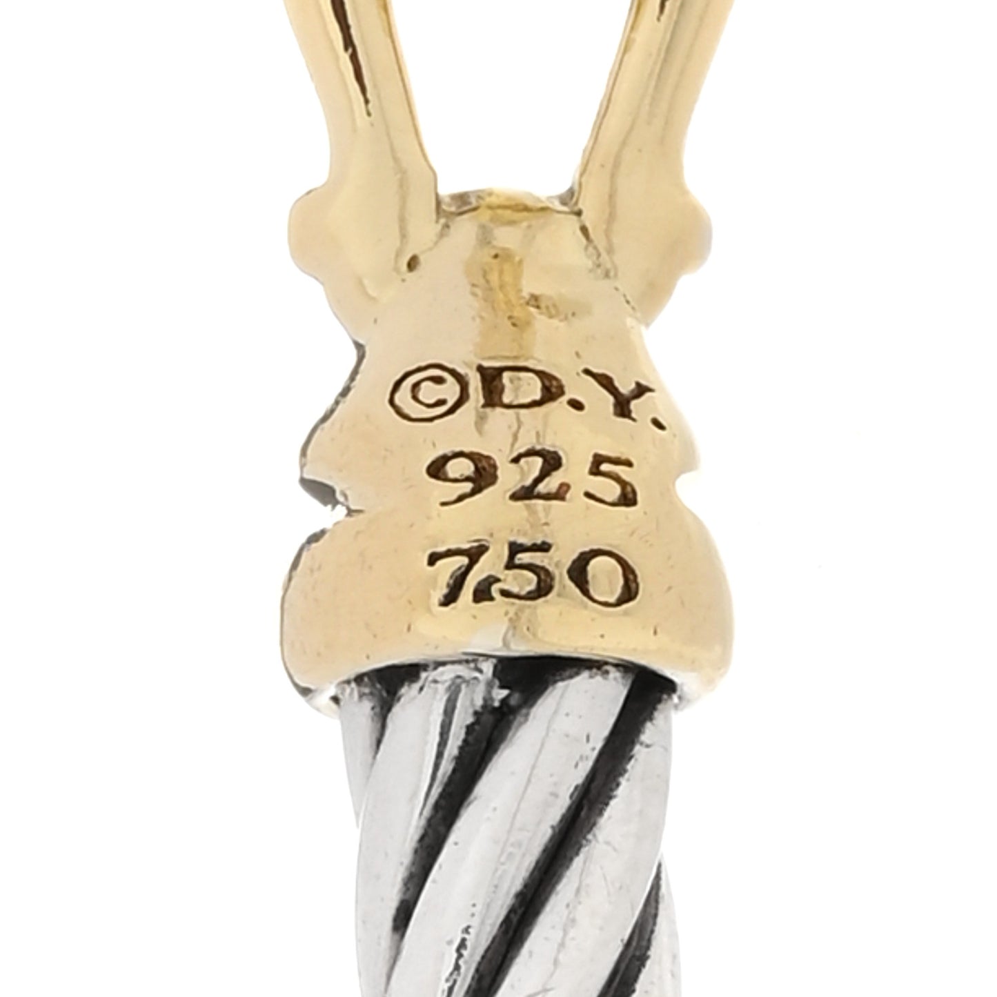 Sterling Silver 18K Yellow Gold 3mm Cable Buckle Bracelet