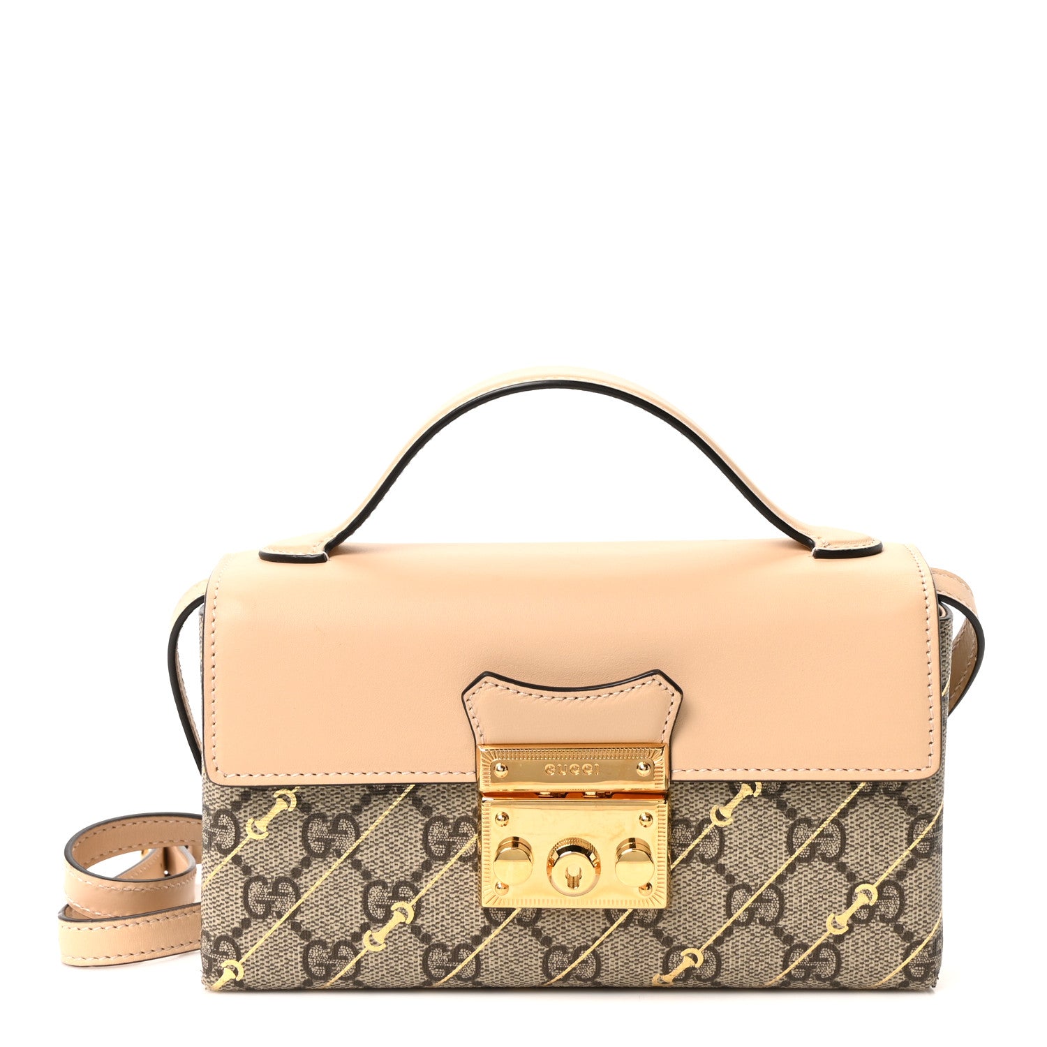 Gucci GG Supreme Monogram Calfskin Horsebit Print Mini Padlock Top