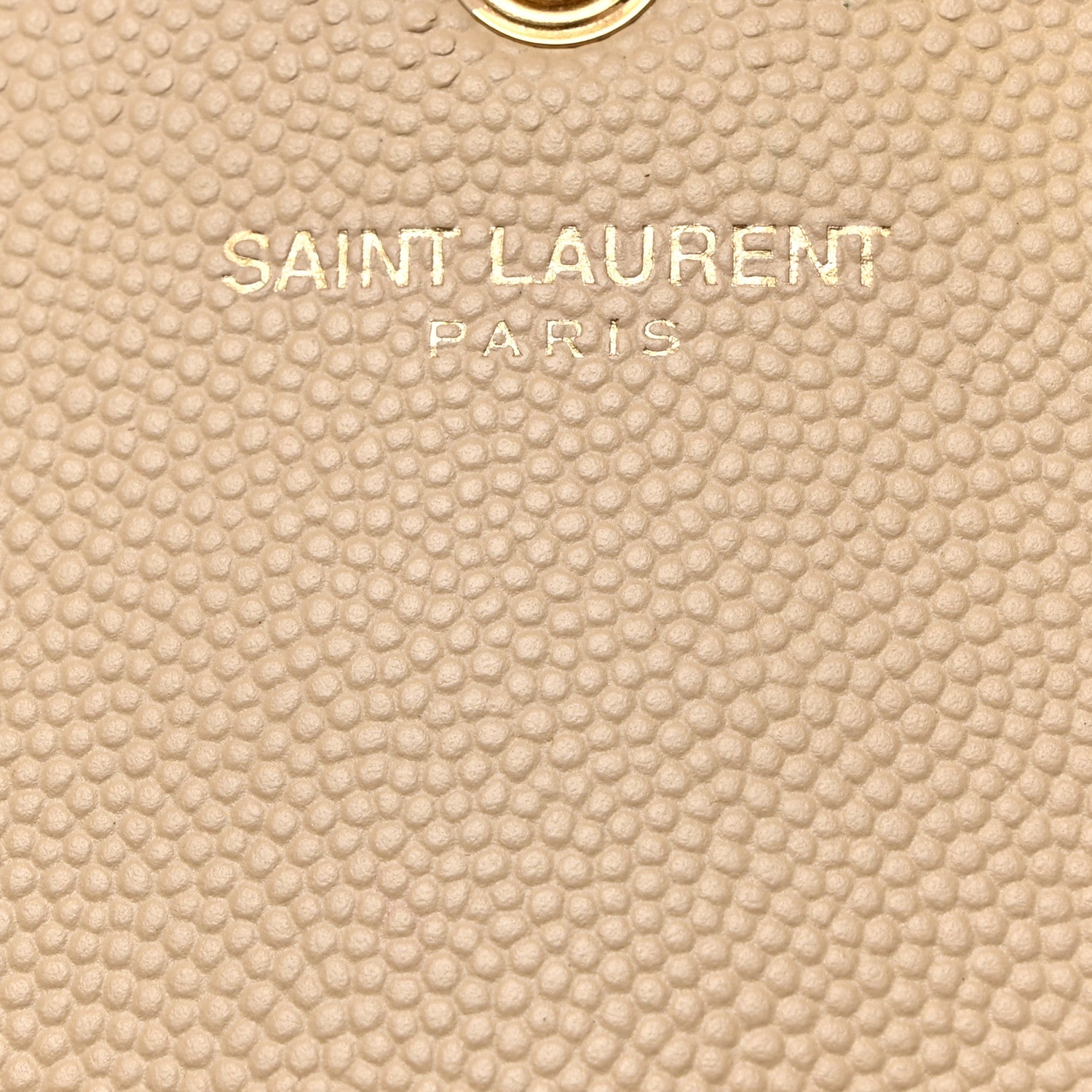 Saint Laurent Grain De Poudre Matelasse Chevron Monogram Chain Wallet Deep Beige 6 of 11