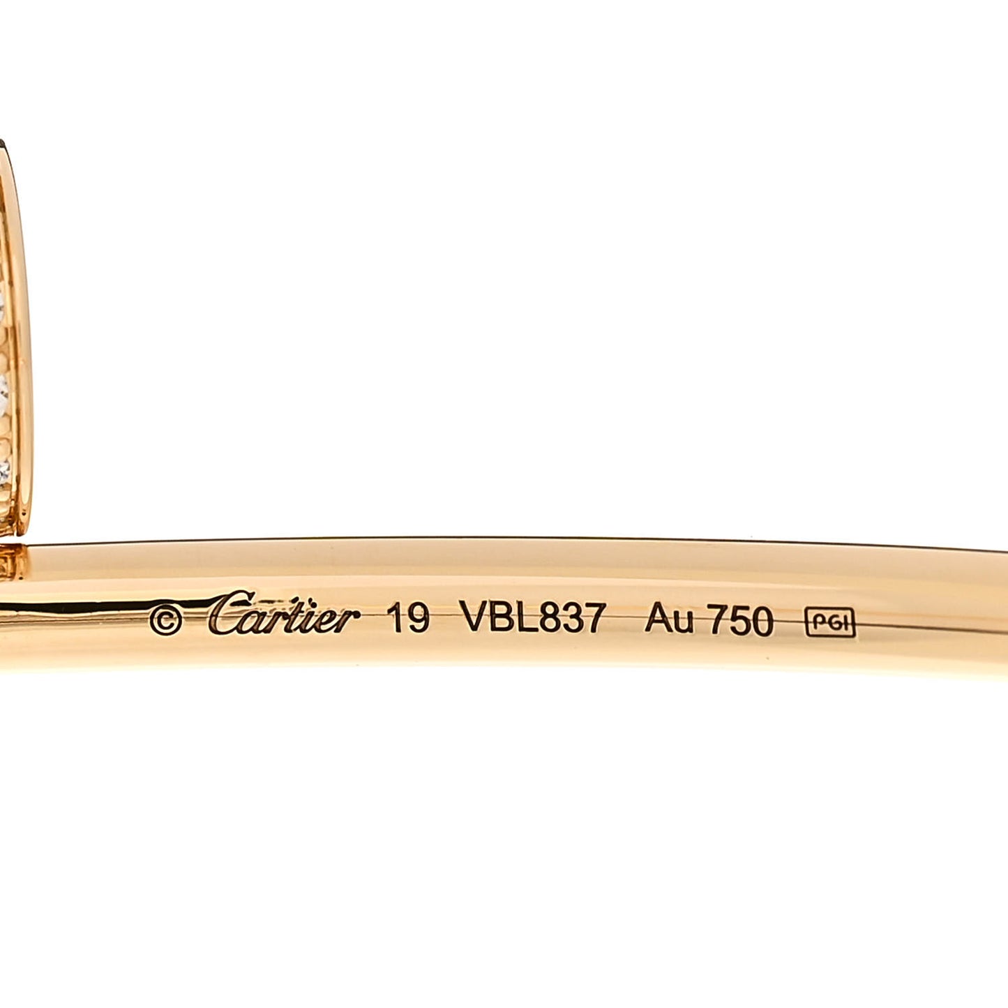 18K Yellow Gold Diamond Small Juste Un Clou Bracelet 19