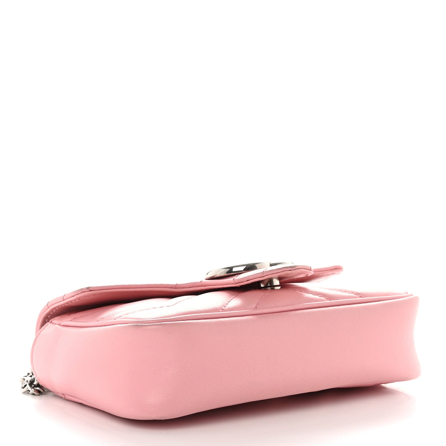 Calfskin Matelasse Super Mini GG Marmont Shoulder Bag Wild Rose