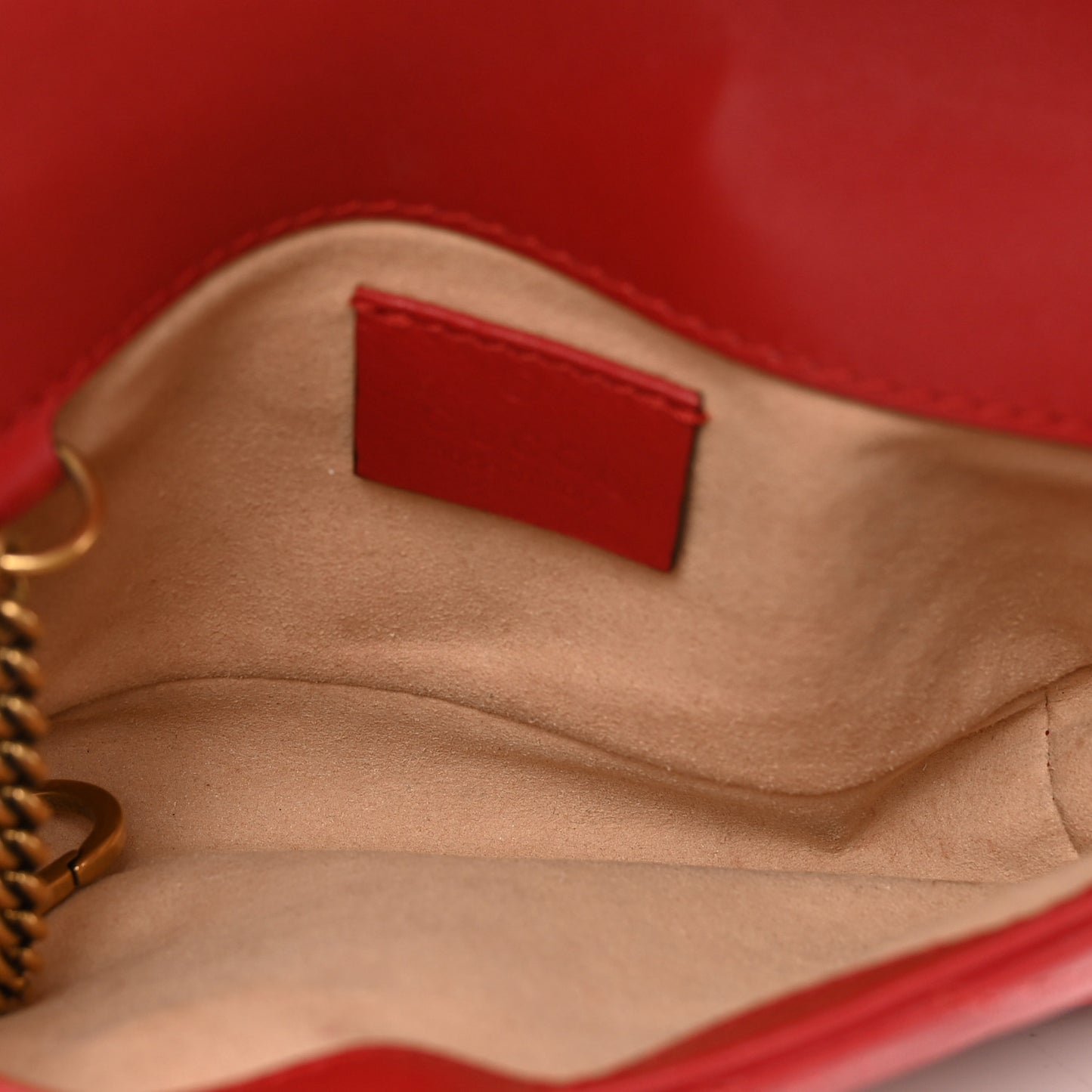 Calfskin Matelasse Super Mini GG Marmont Shoulder Bag Hibiscus Red