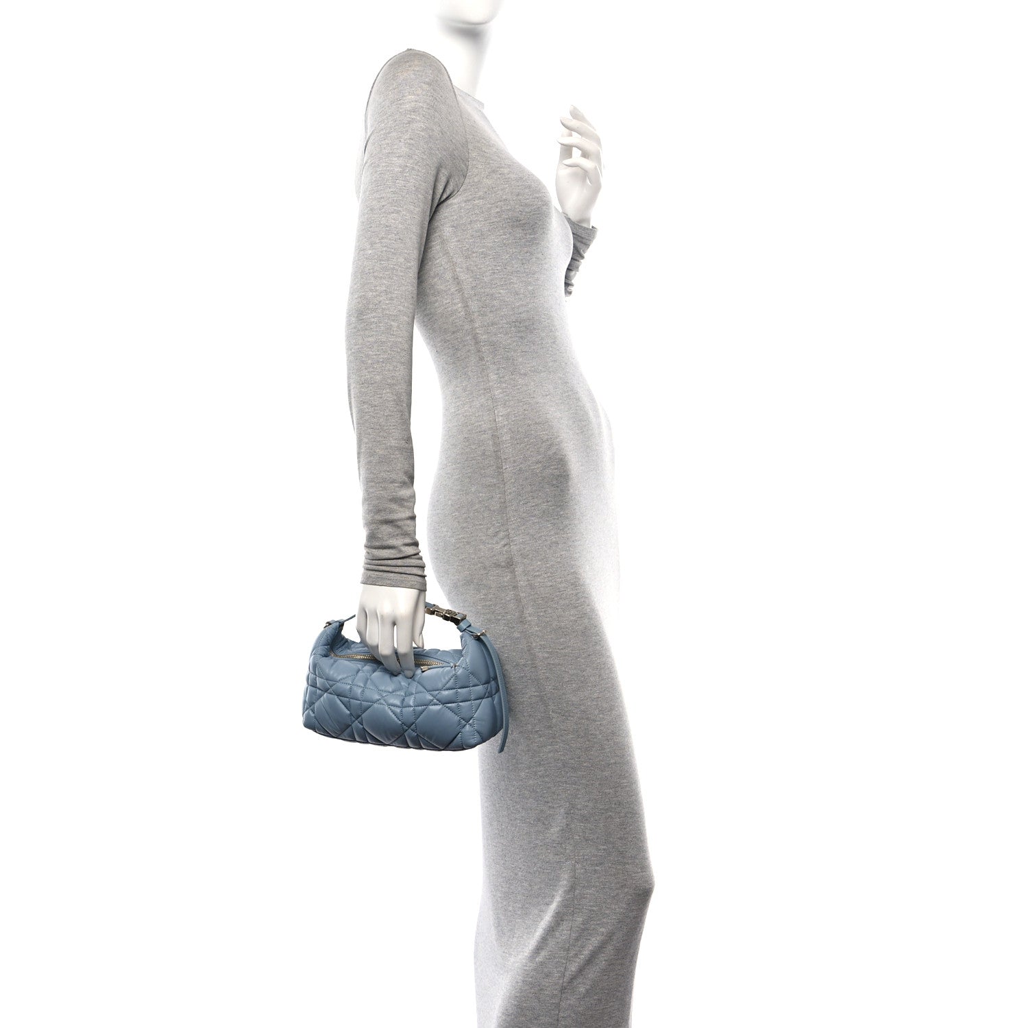 Christian Dior Calfskin Macrocannage Medium Diortravel Nomad Pouch Bracing Blue 2 of 10