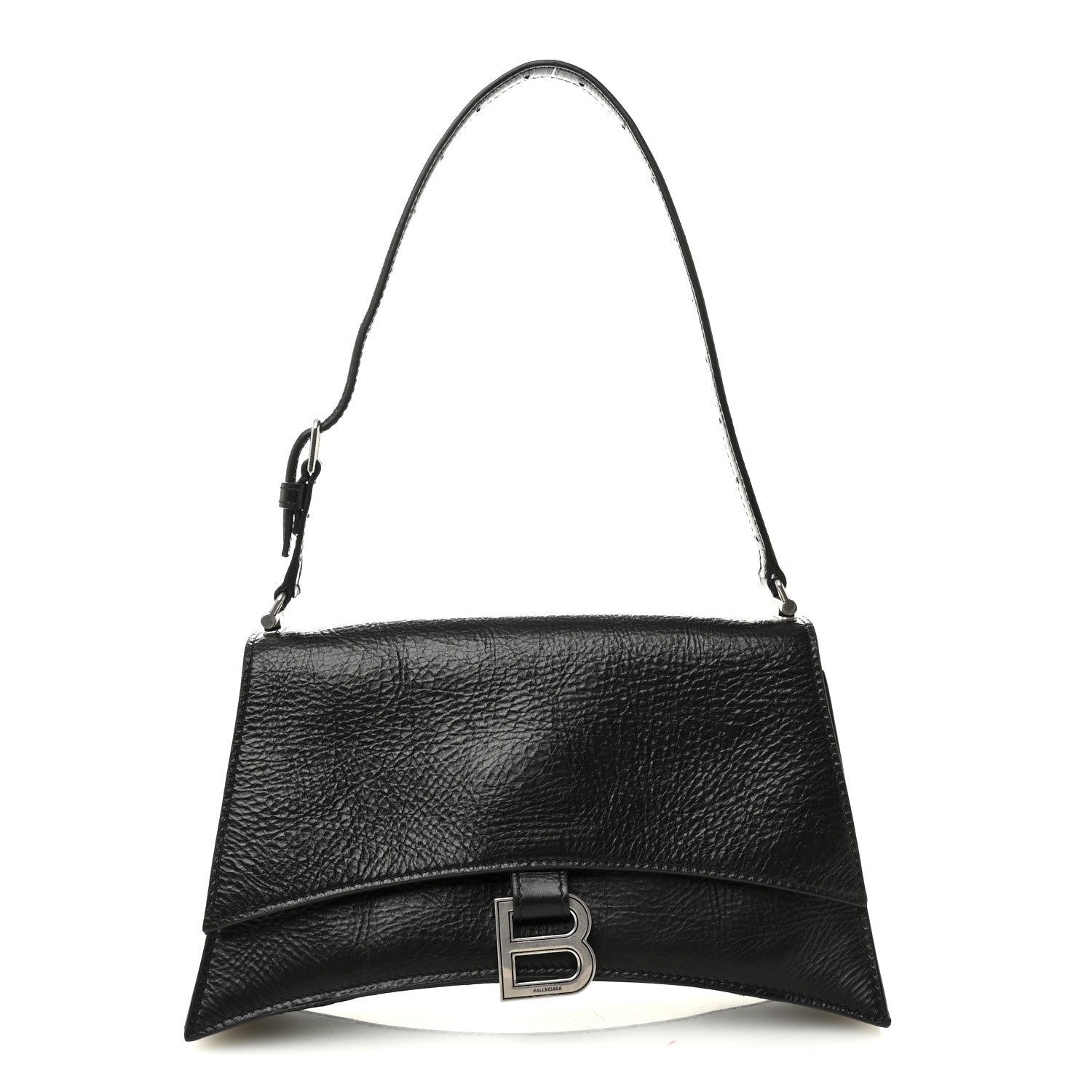 最終値下げ！BALENCIAGA ブラックレザーショルダーバッグ Balenciaga Paper Calfskin Small Crush Sling Bag Black 1774814