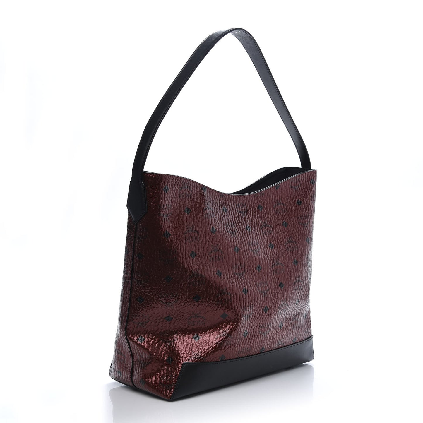 Metallic Visetos Medium Hobo Bag Scooter Red