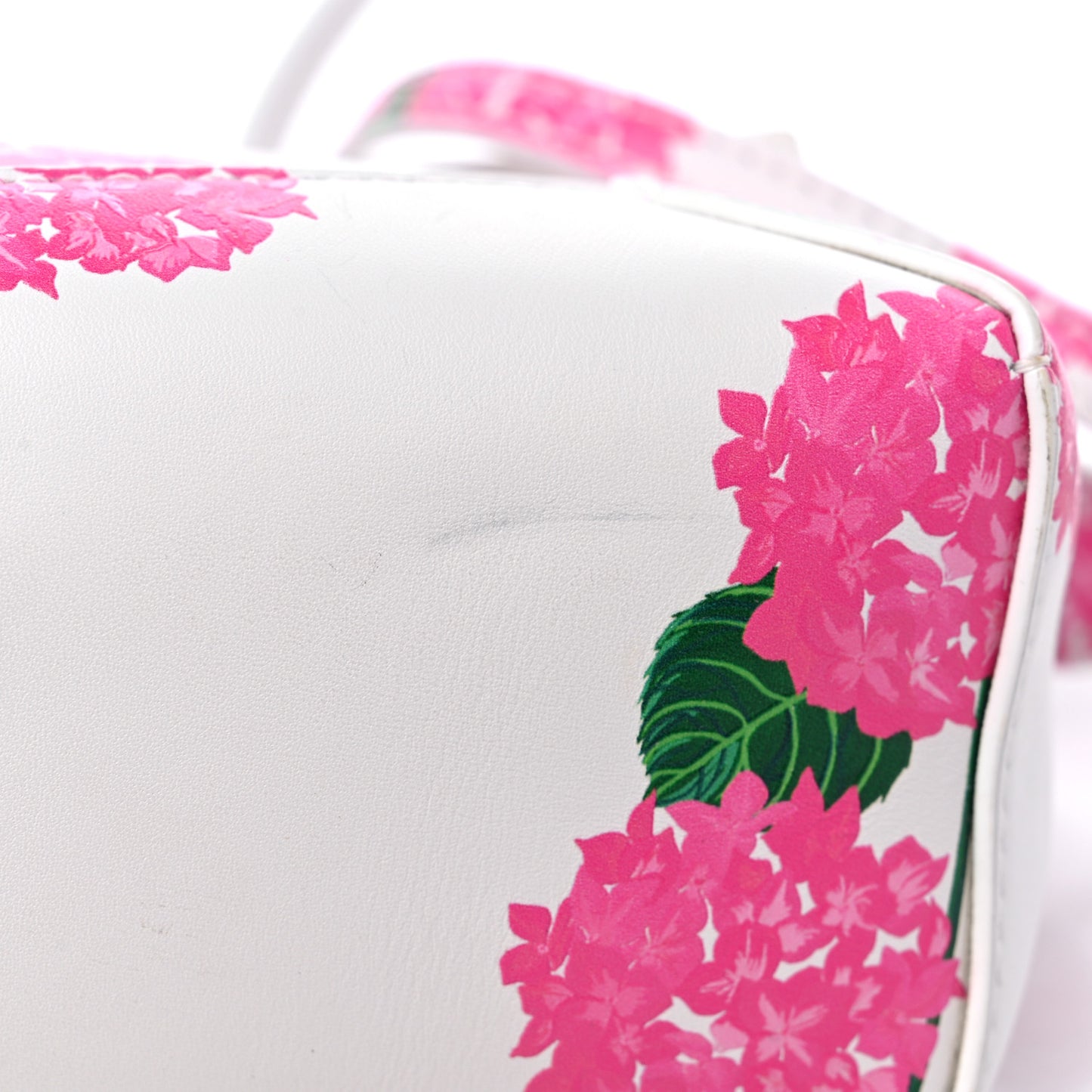 Satin Calfskin Flower Print Mini Puzzle Edge Bag White Multicolor