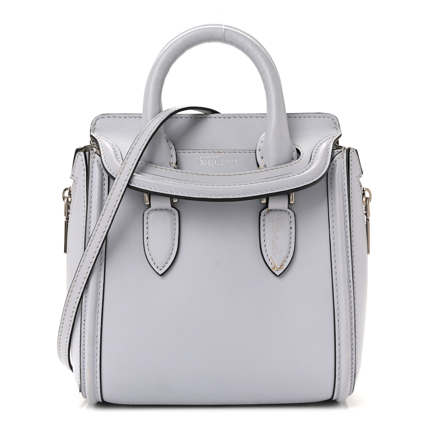 alexander mcqueen mini backpack silver Alexander McQueen Calfskin Mini Heroine Light blue