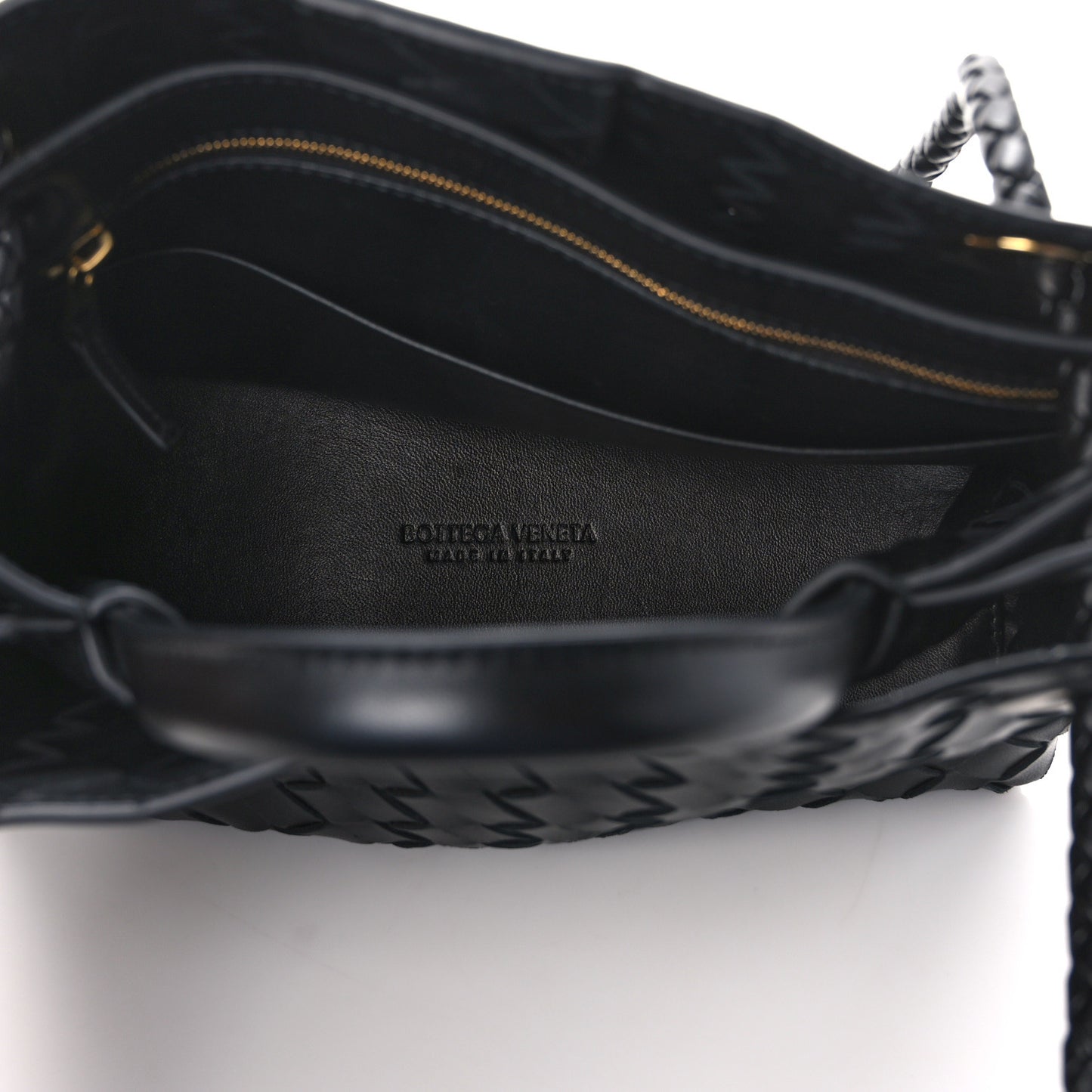 Nappa Intrecciato Small Andiamo Shoulder Bag Black