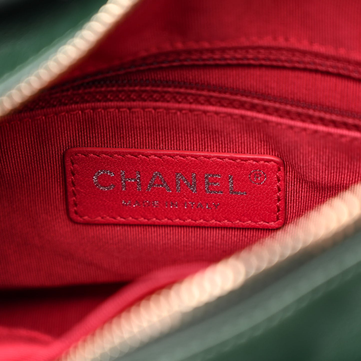 Aged Calfskin Quilted Small Gabrielle Hobo Dark Green