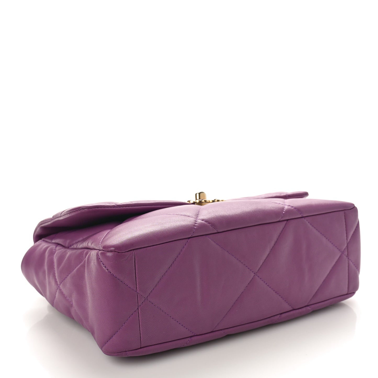 Goatskin Quilted Large Chanel 19 Flap Purple