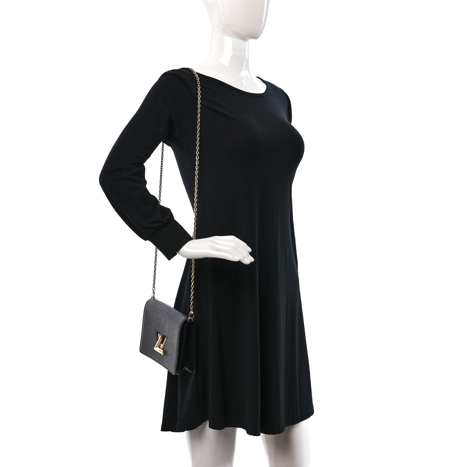 Louis Vuitton Epi Twist Belt Chain Wallet Black 2 of 10